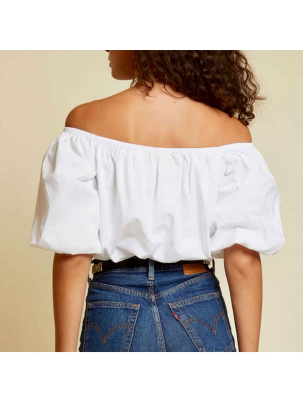 Nation LTD white sonali bubble hem crop top small - Picture 2 of 7